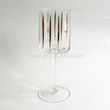 Red Wine Glass With Gold Decal